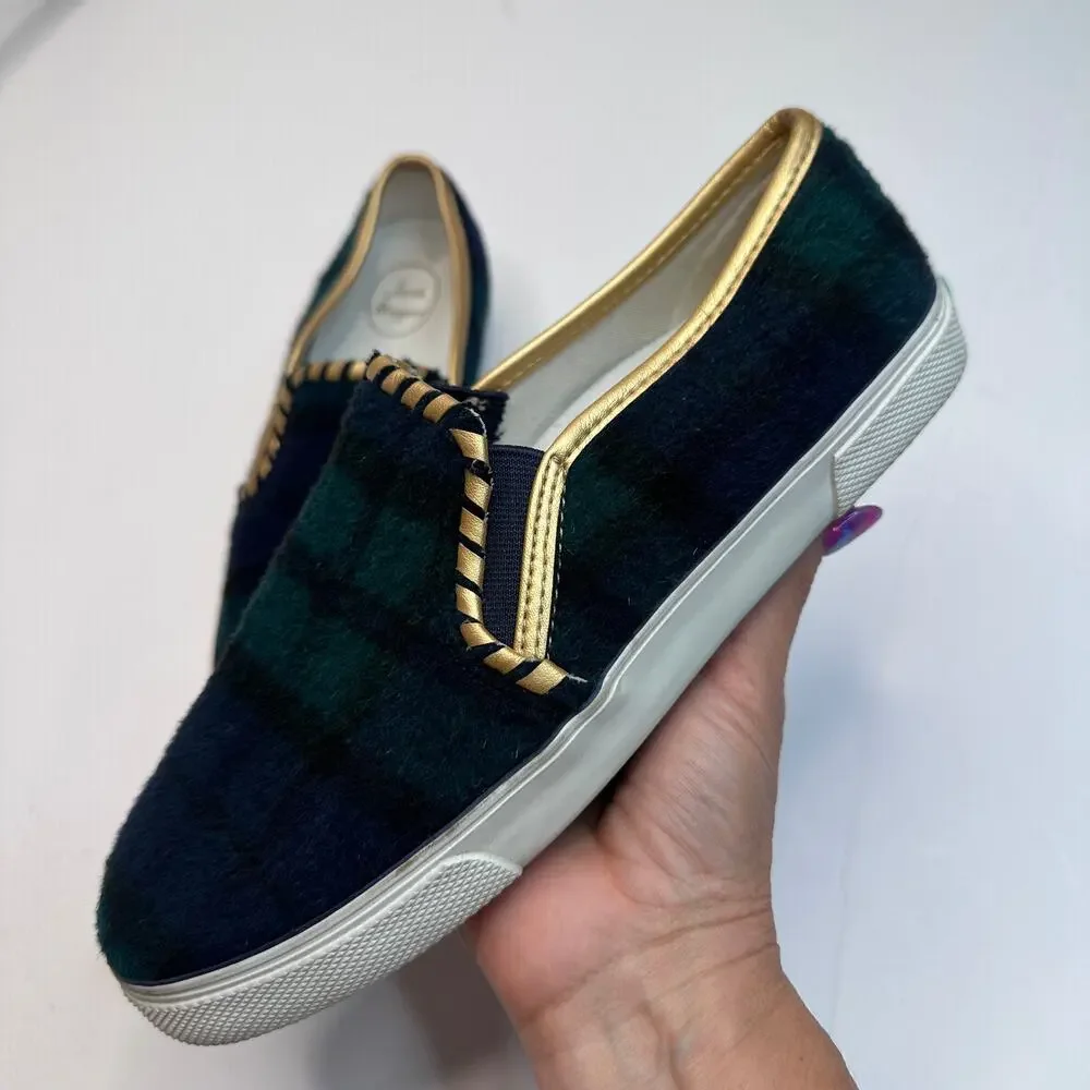 Jack Rogers Green Navy Tartan Slides